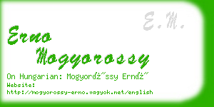 erno mogyorossy business card